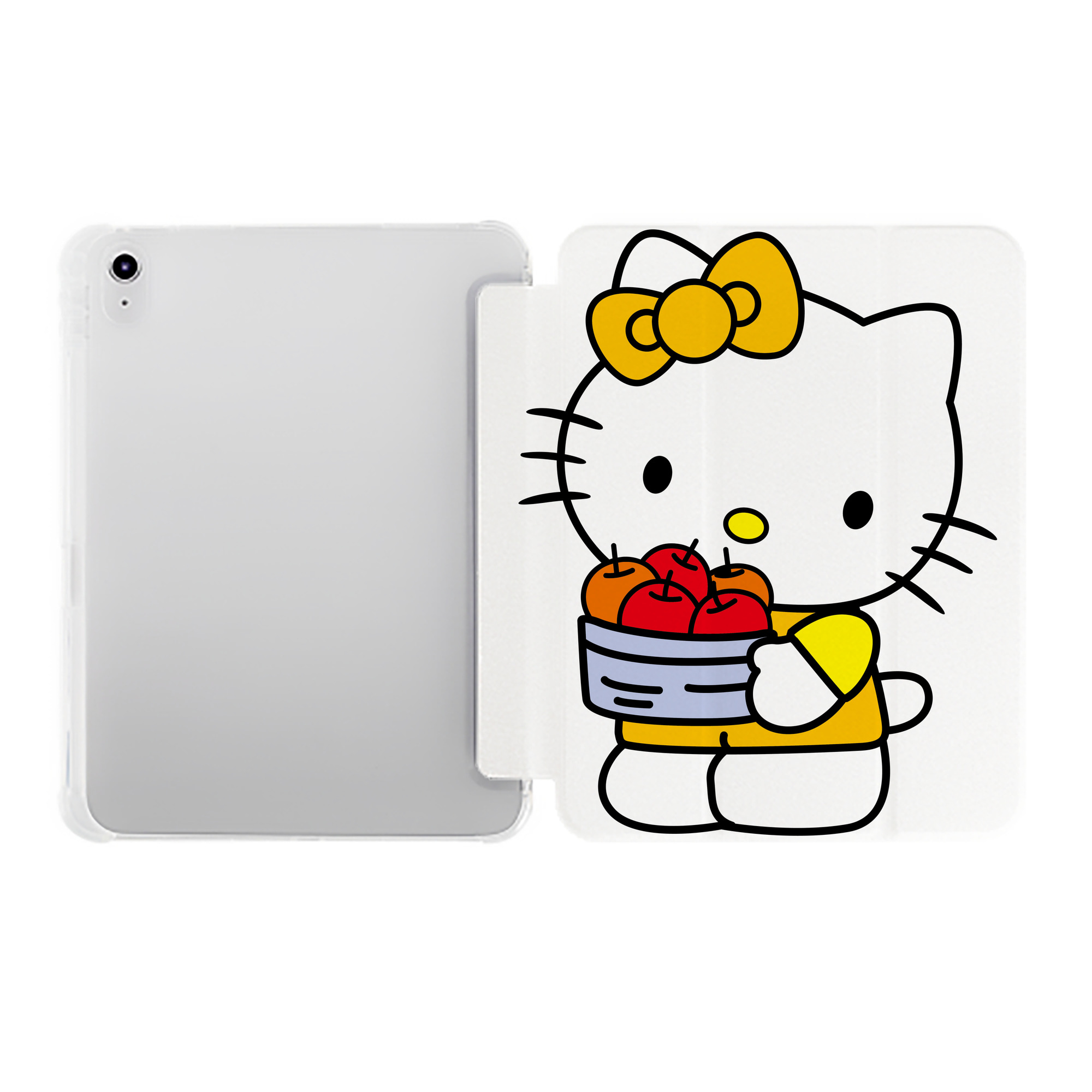 （画像用） Hello Kitty ハローキティ IPad ケース ペン収納付き 三つ折りスタンド PUレザー×シリコン 対応機種9.5/10.5/10.9インチ